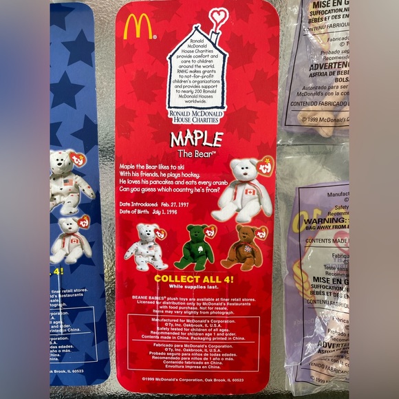 TY Beanie babies Mcdonalds International Bears Extremely RARE - Picture 5 of 13